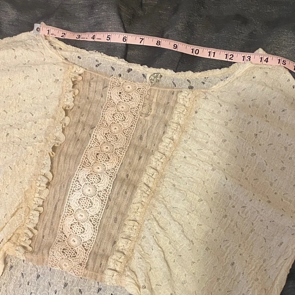 Lace Top with sheer elegant center strip